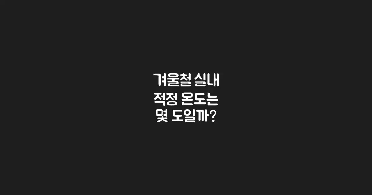 겨울철-실내-적정-온도