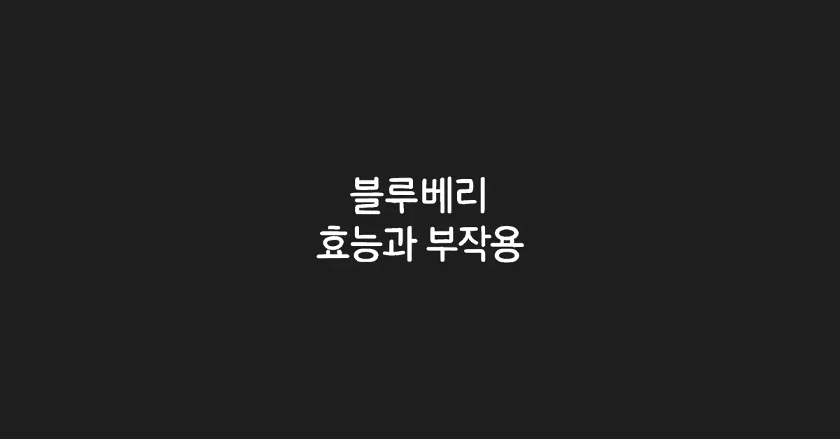 블루베리-효능-부작용